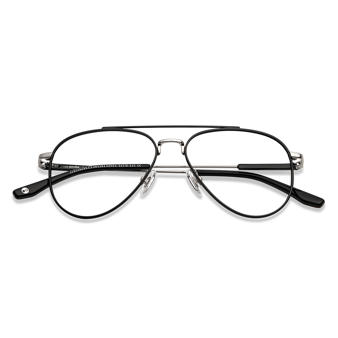 John Jacobs Black Full Rim Aviator left side
