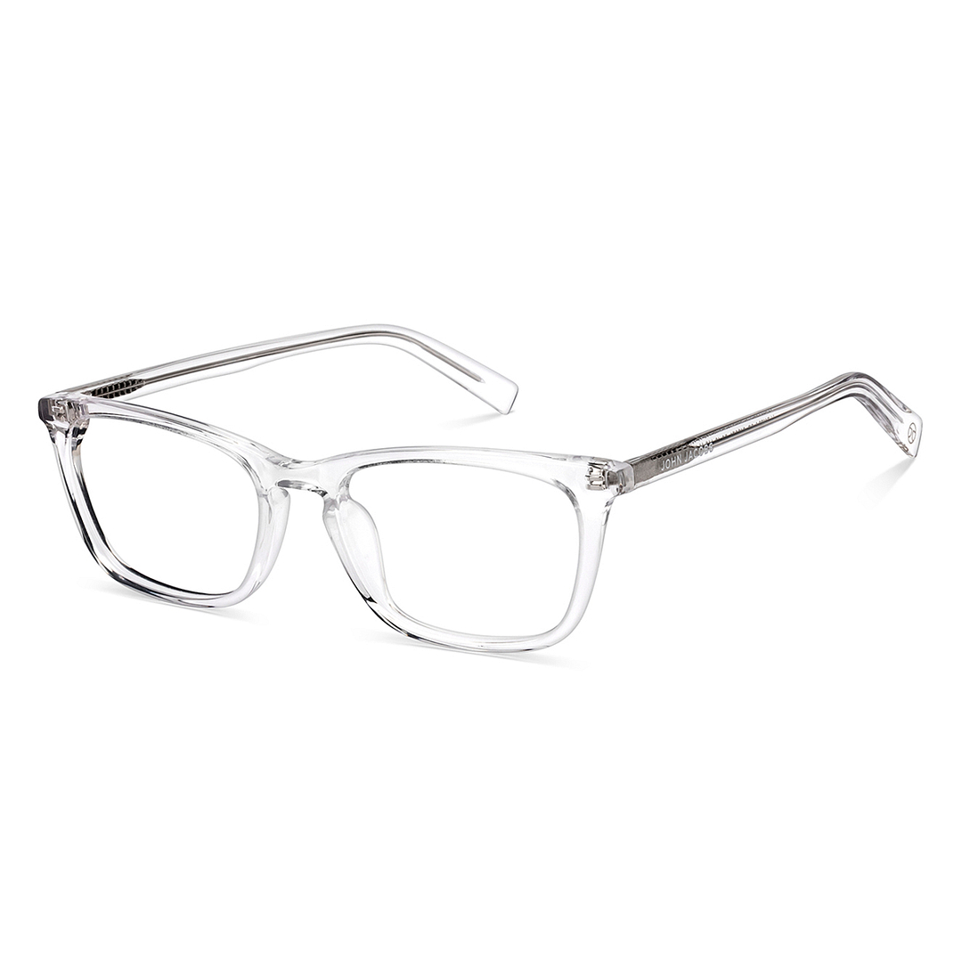 John Jacobs Crystal Transparent Full Rim Rectangle left side