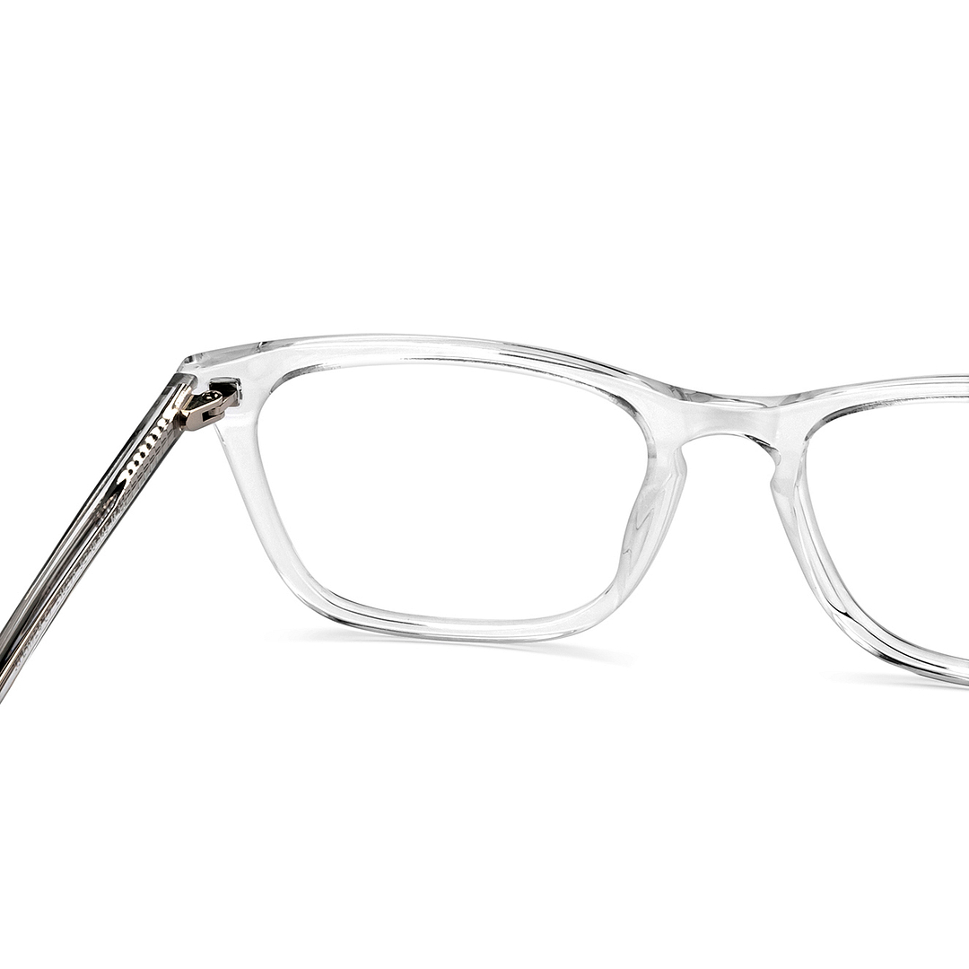 John Jacobs Crystal Transparent Full Rim Rectangle right side