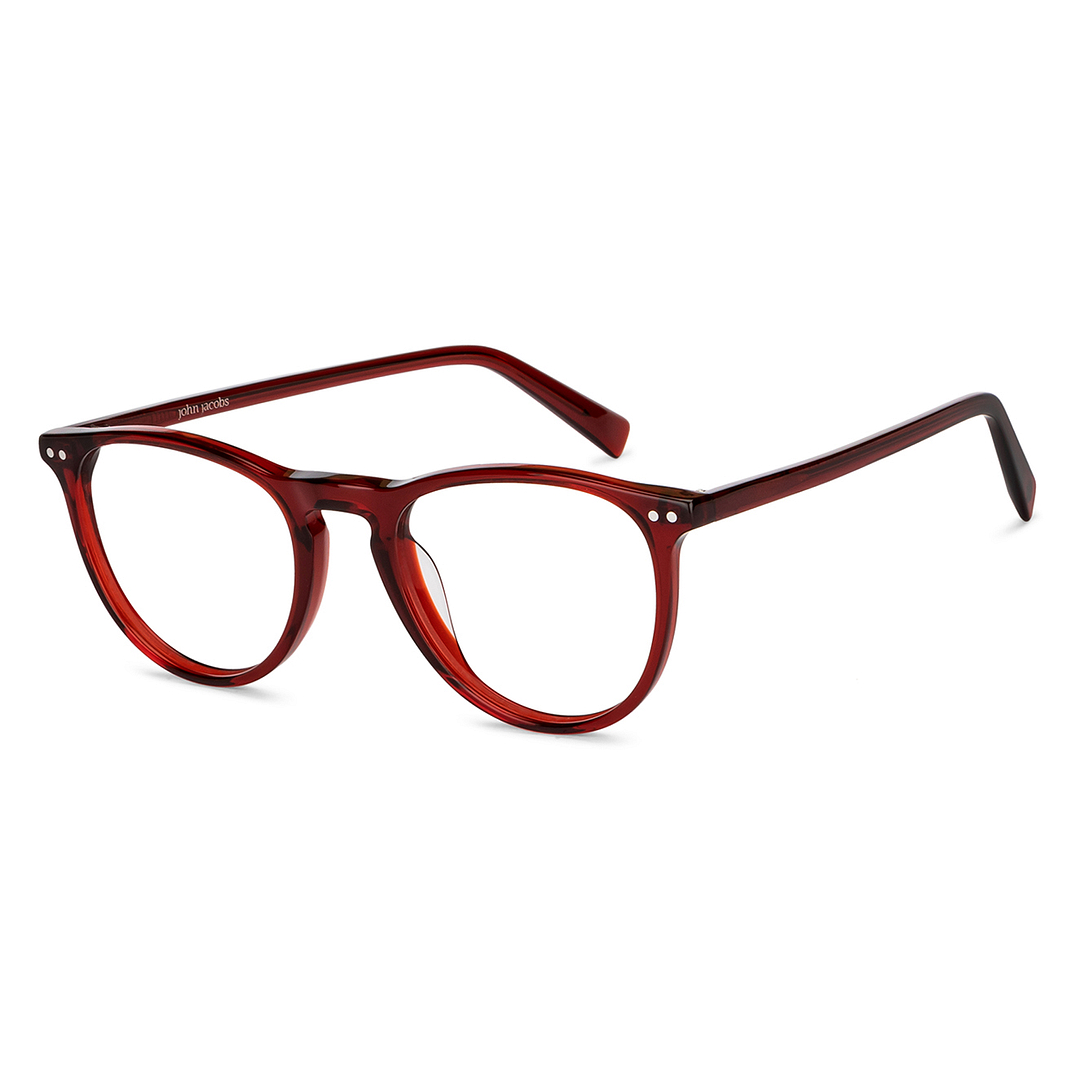 John Jacobs Online Red Full Rim Round right side