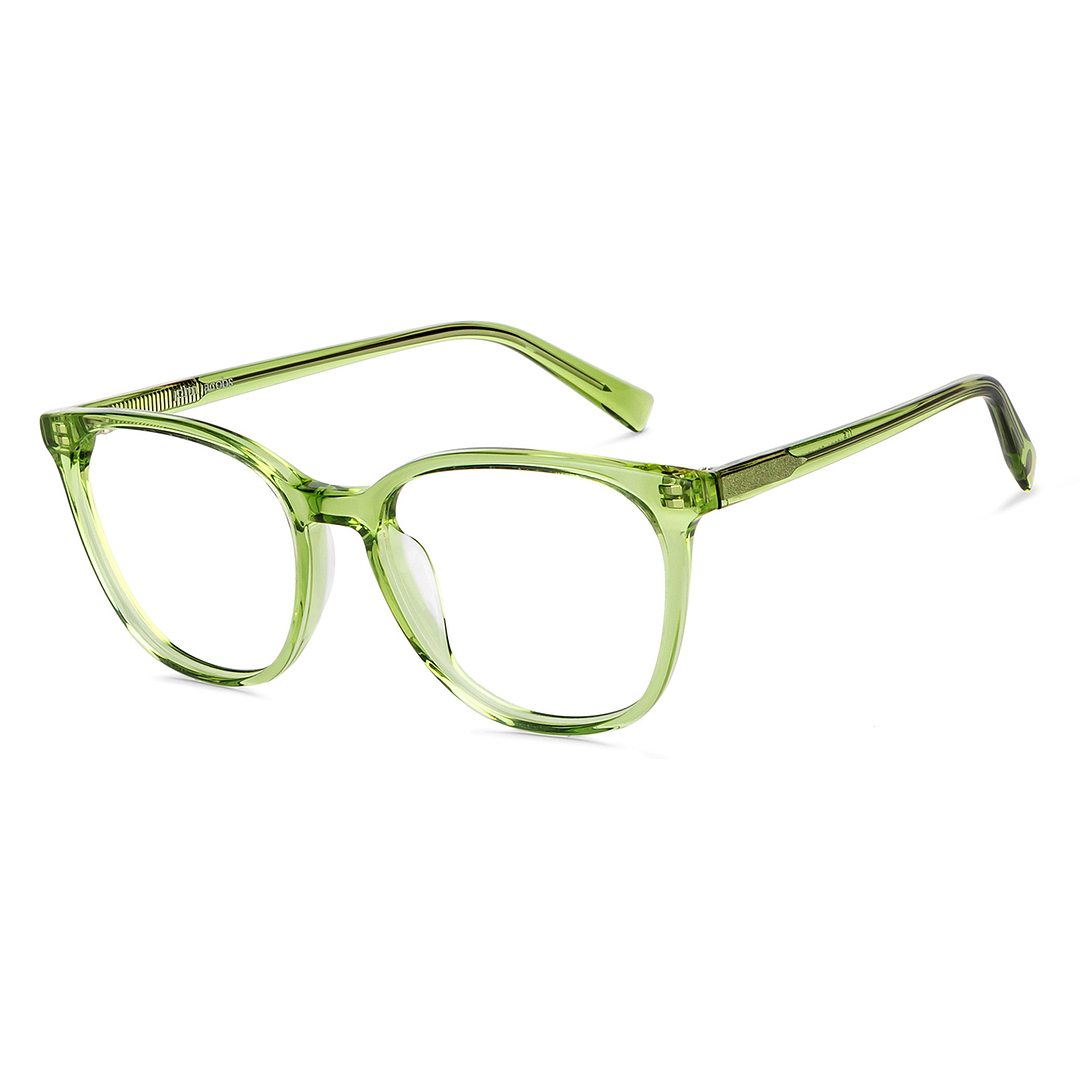 John Jacobs Online Green Transparent Full Rim Square right side
