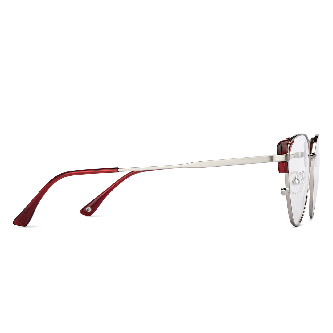 John Jacobs Silver Full Rim Cat Eye left side