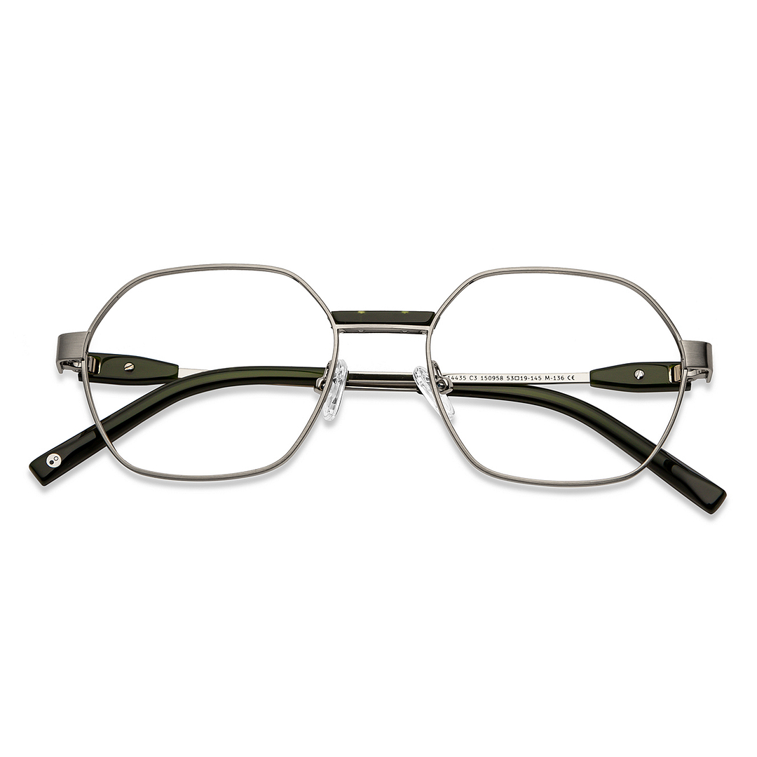 John Jacobs Online Silver Full Rim Geometric left side