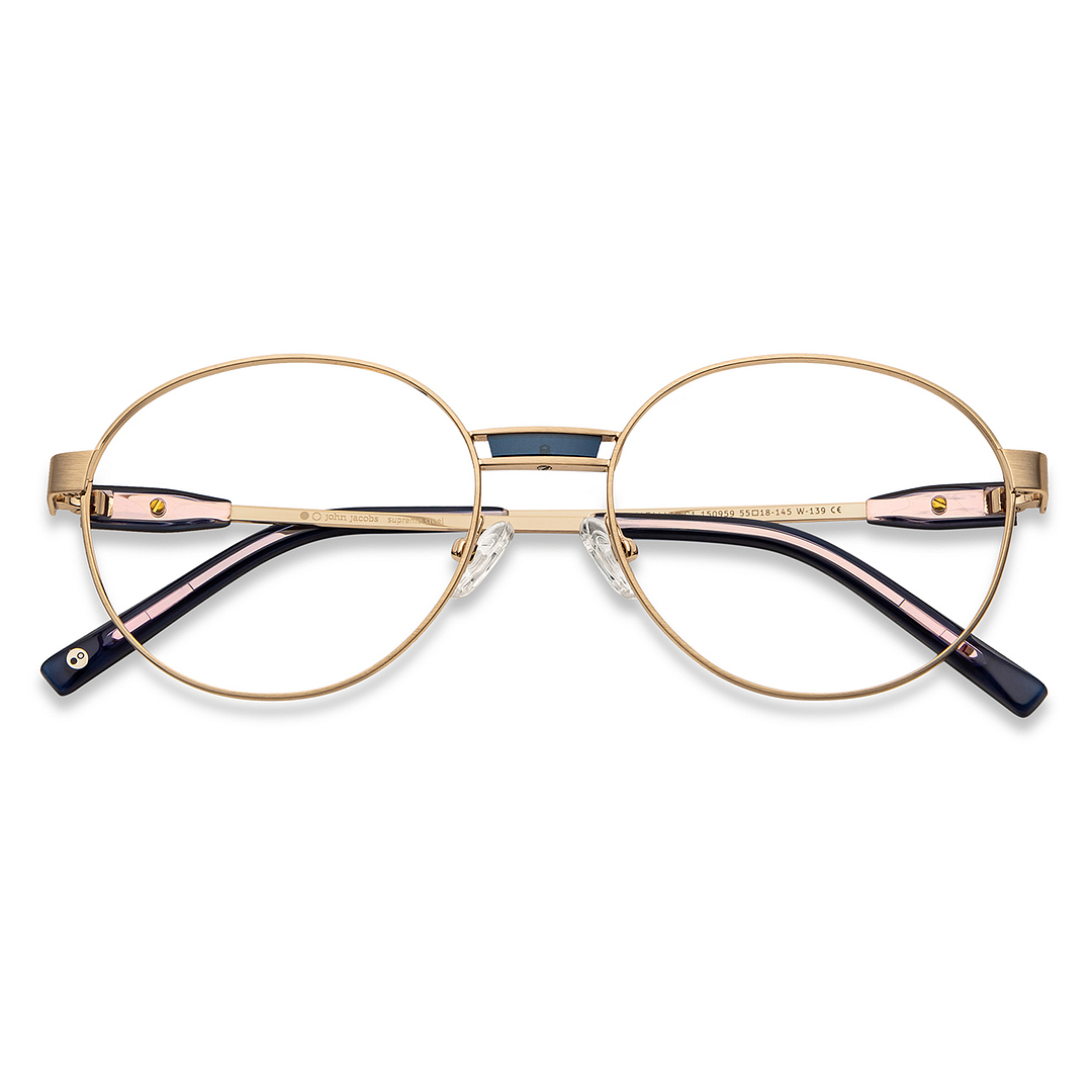 John Jacobs Gold Full Rim Round left side