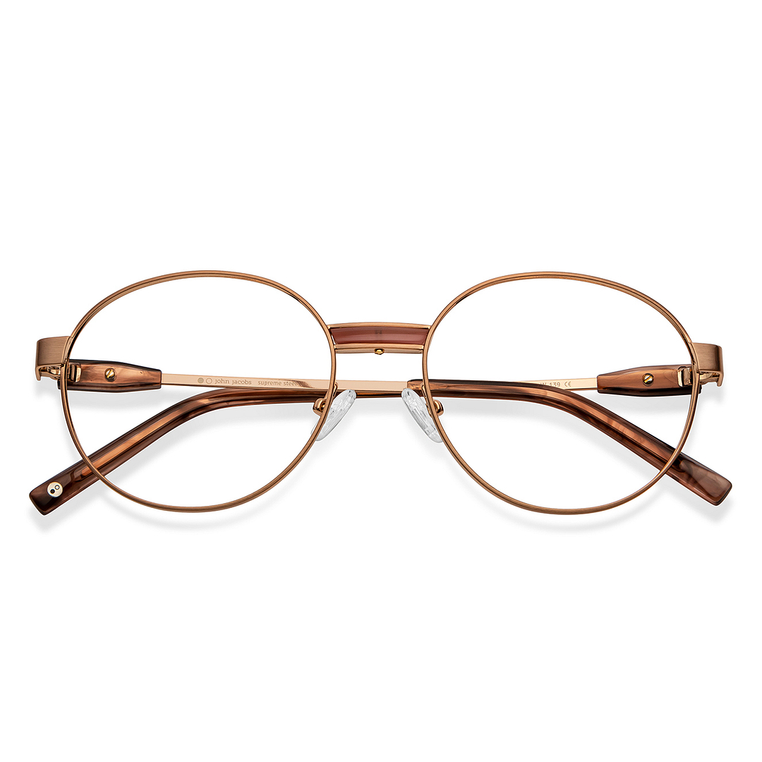 John Jacobs Dark Brown Full Rim Round left side