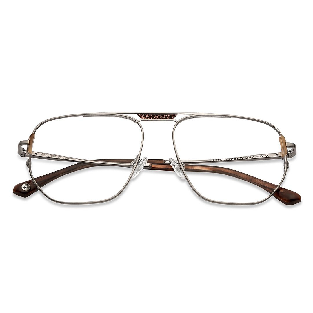 John Jacobs Online Gunmetal Full Rim Square left side