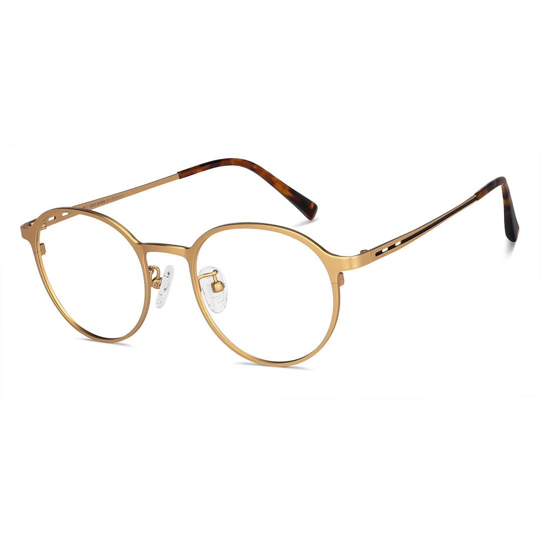 John Jacobs Online Gold Full Rim Round left side