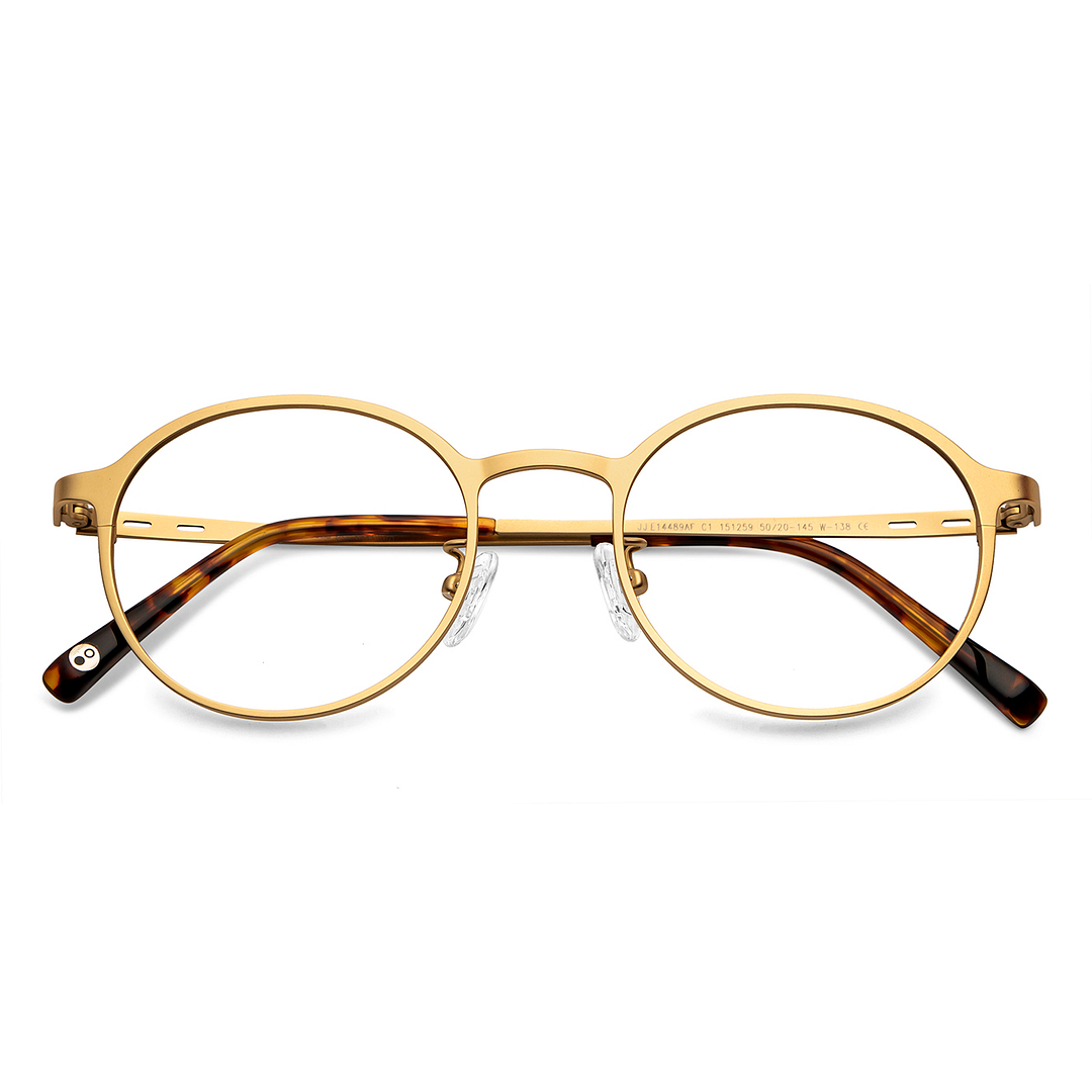 John Jacobs Online Gold Full Rim Round left side