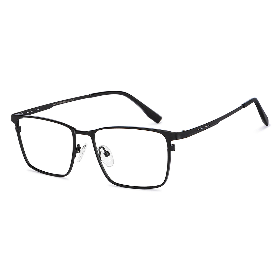 John Jacobs Black Full Rim Rectangle right side