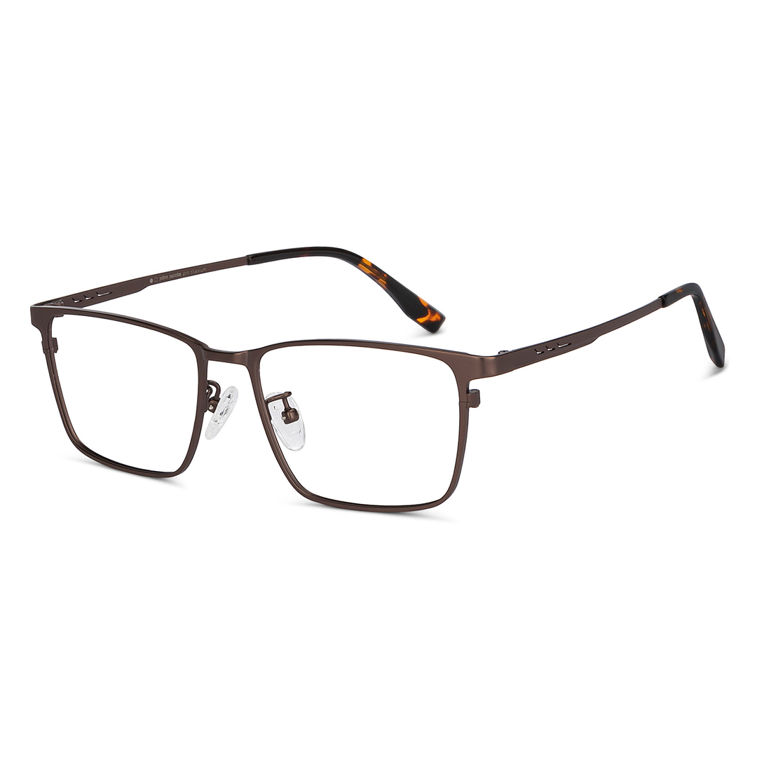 John Jacobs Light Brown Full Rim Rectangle left side