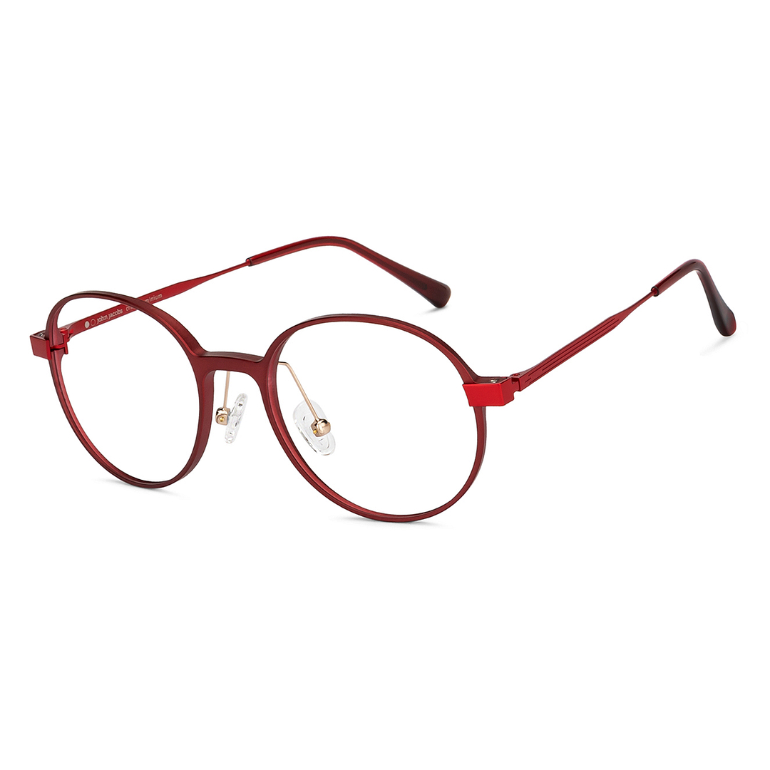 John Jacobs Red Full Rim Round right side