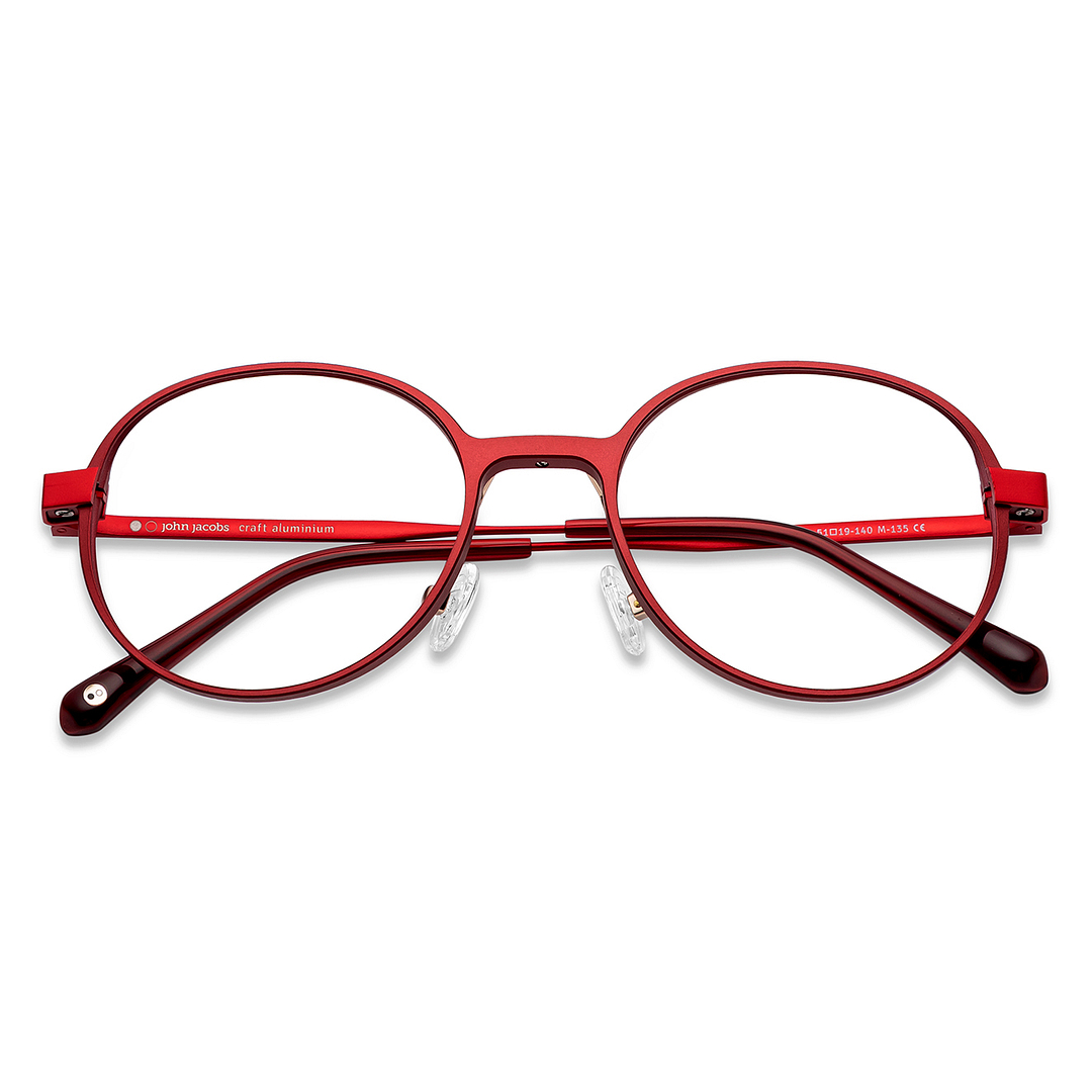 John Jacobs Red Full Rim Round left side