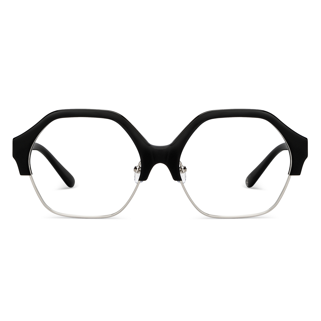 John Jacobs Silver Full Rim Hexagonal left side