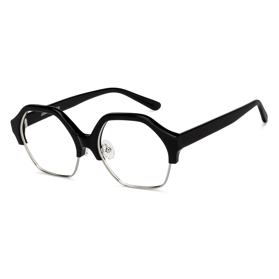John Jacobs Silver Full Rim Hexagonal right side
