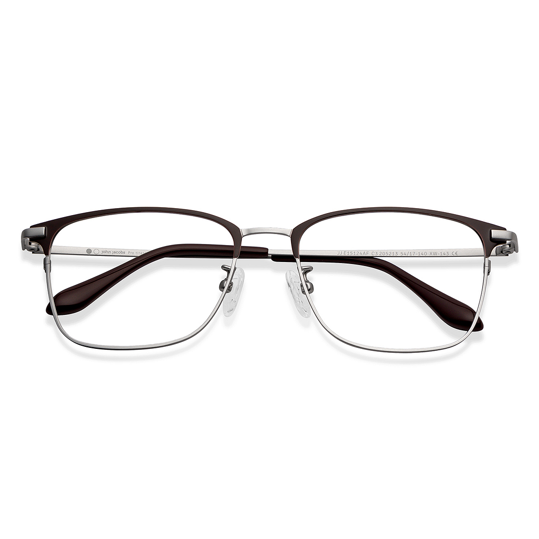 John Jacobs Dark Brown Full Rim Square left side