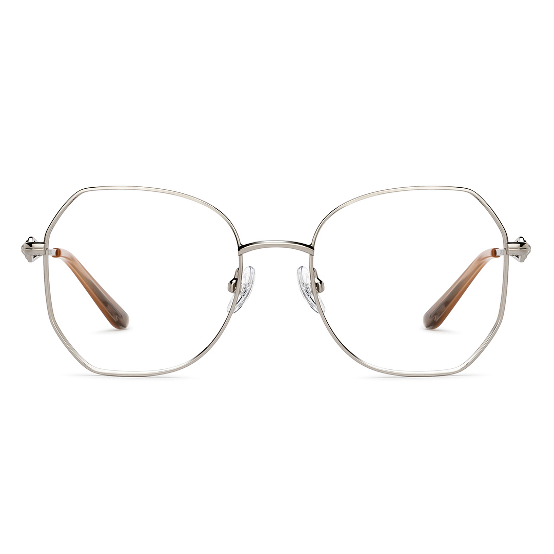 John Jacobs Silver Full Rim Hexagonal left side