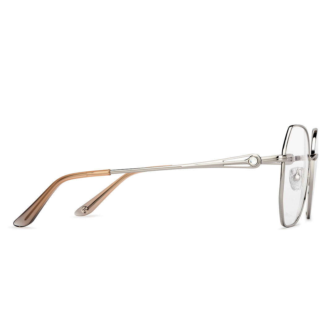 John Jacobs Silver Full Rim Hexagonal left side