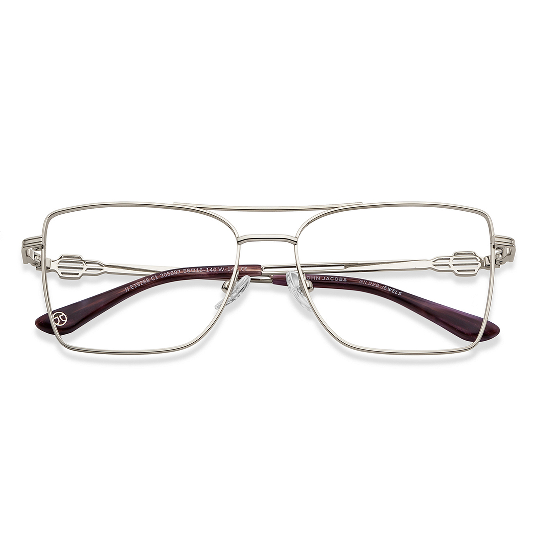 John Jacobs Online Silver Full Rim Square left side