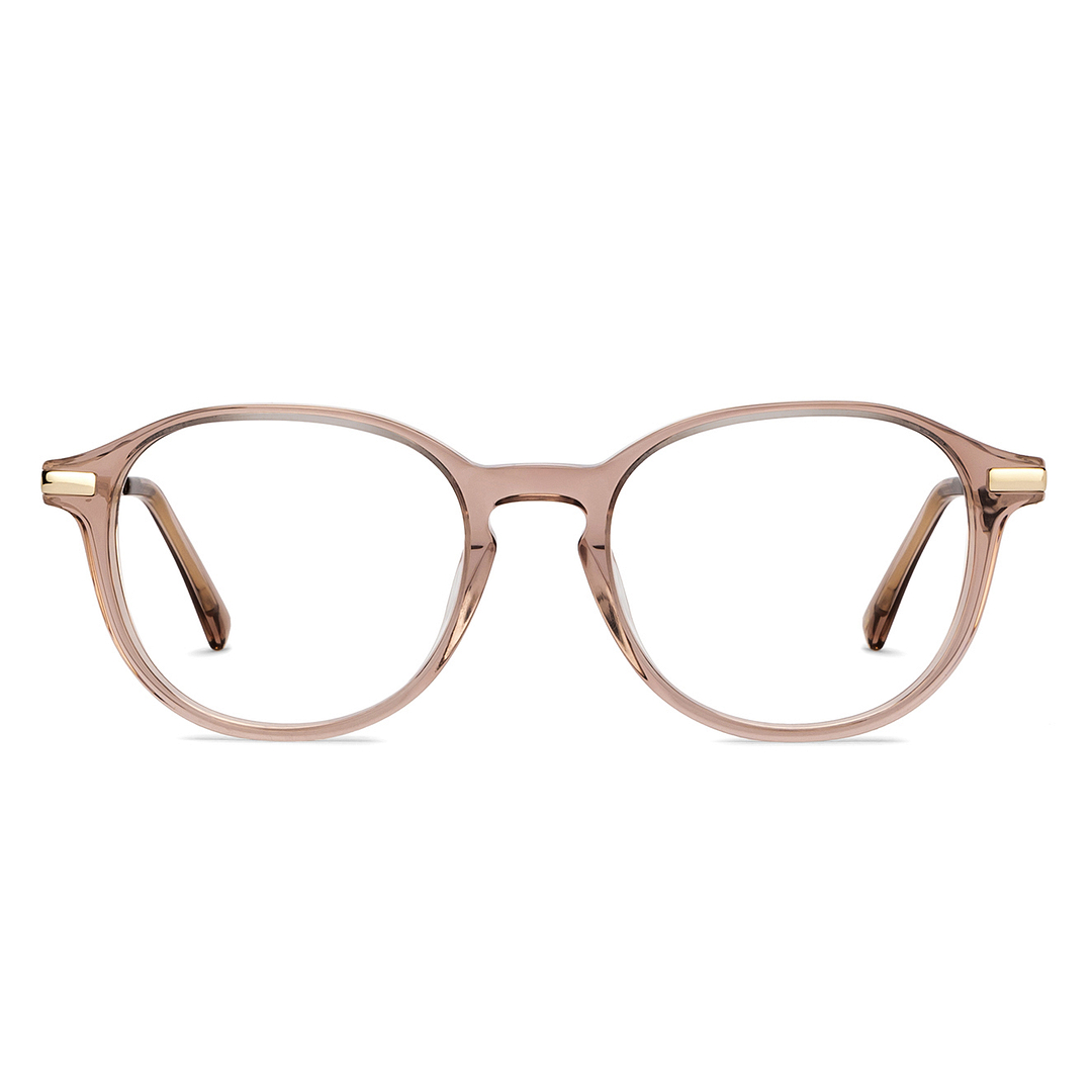 John Jacobs Pink Transparent Full Rim Round left side