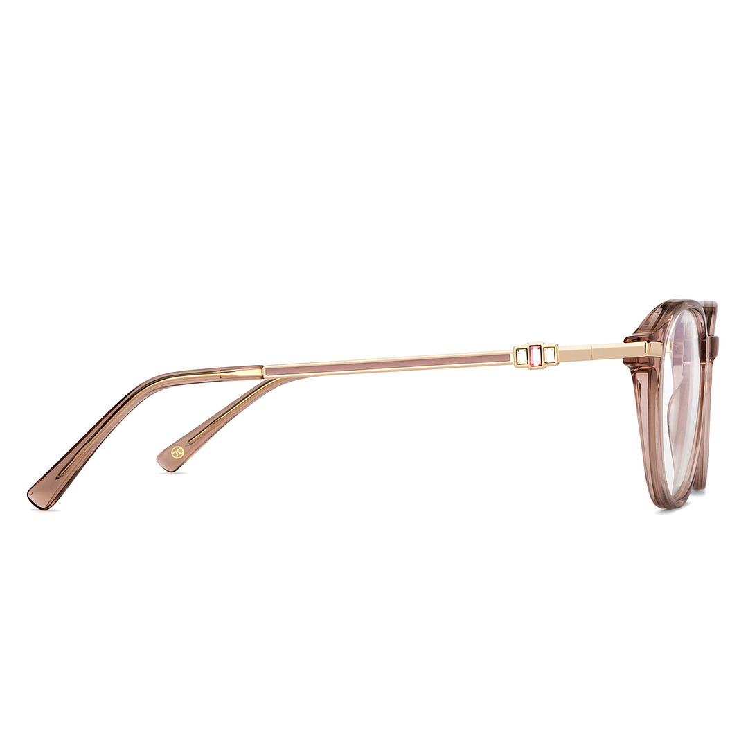 John Jacobs Pink Transparent Full Rim Round left side