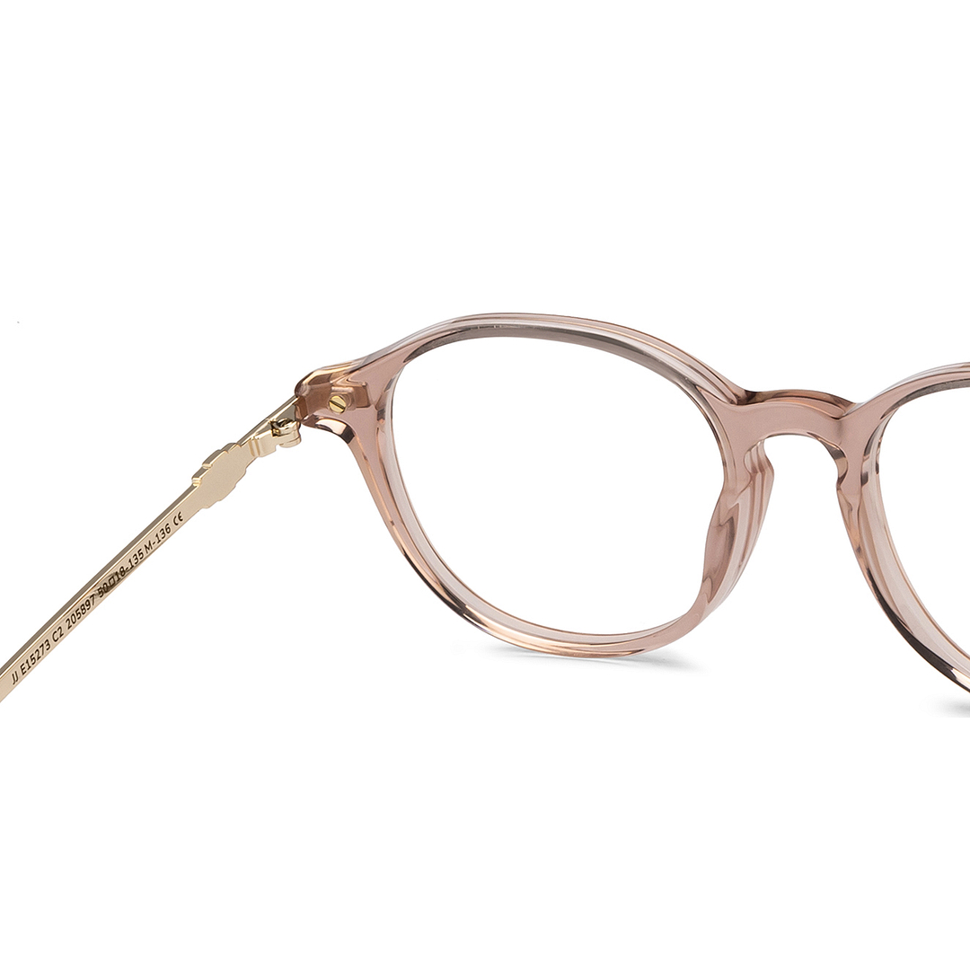 John Jacobs Pink Transparent Full Rim Round right side