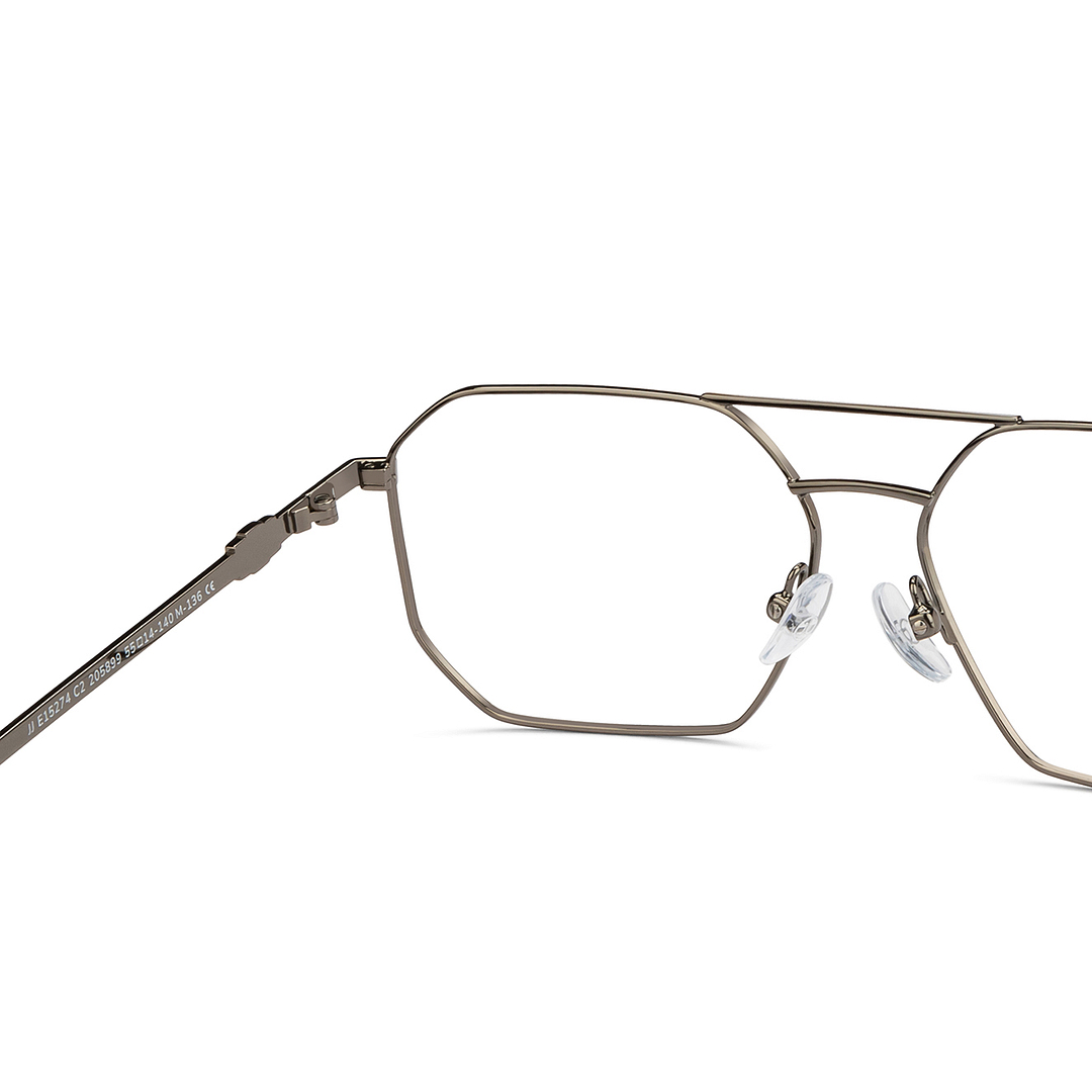 John Jacobs Gunmetal Full Rim Hexagonal right side