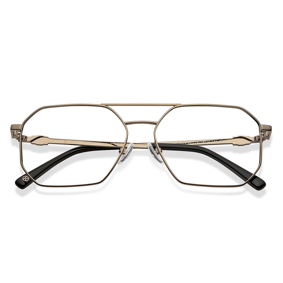 John Jacobs Gunmetal Full Rim Hexagonal left side