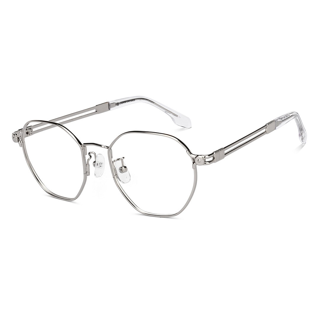 John Jacobs Online Silver Full Rim Geometric right side