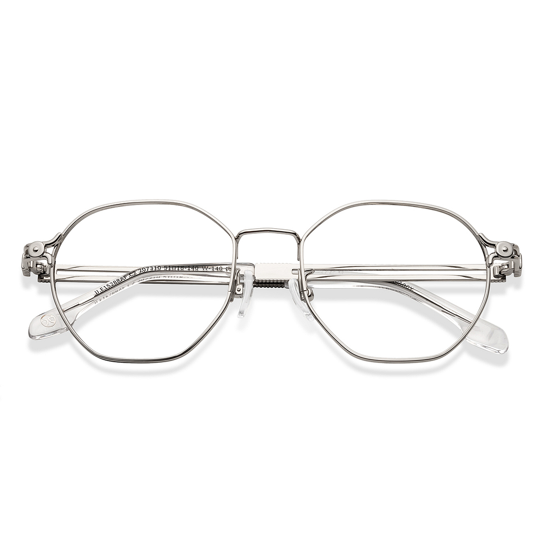 John Jacobs Online Silver Full Rim Geometric left side
