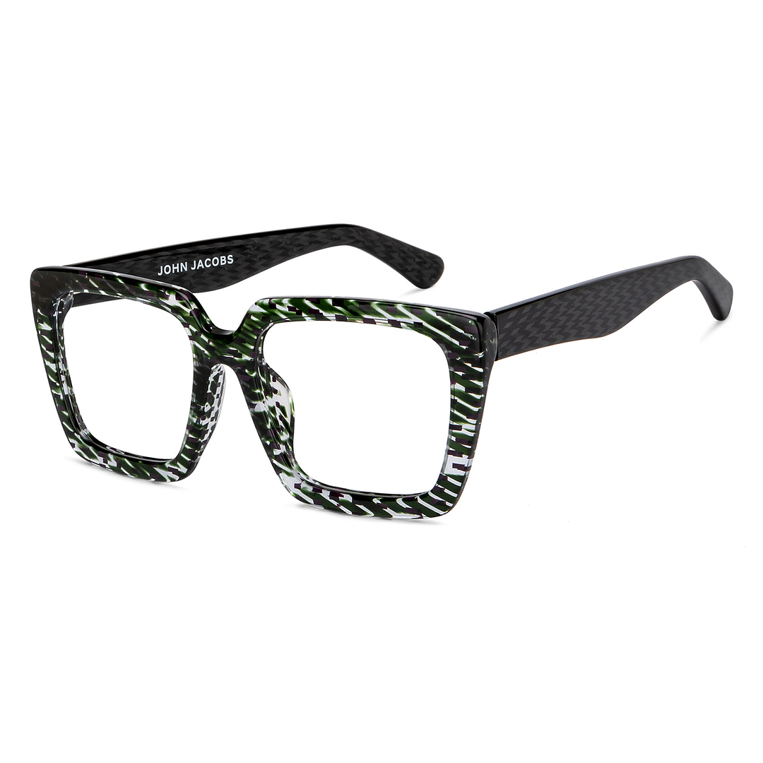 John Jacobs Online Military Green Full Rim Square left side