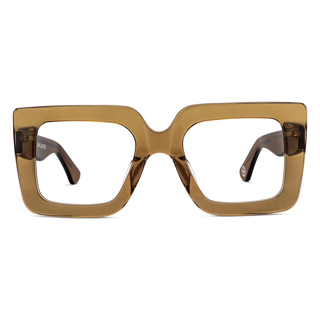 John Jacobs Online Brown Transparent Full Rim Square right side