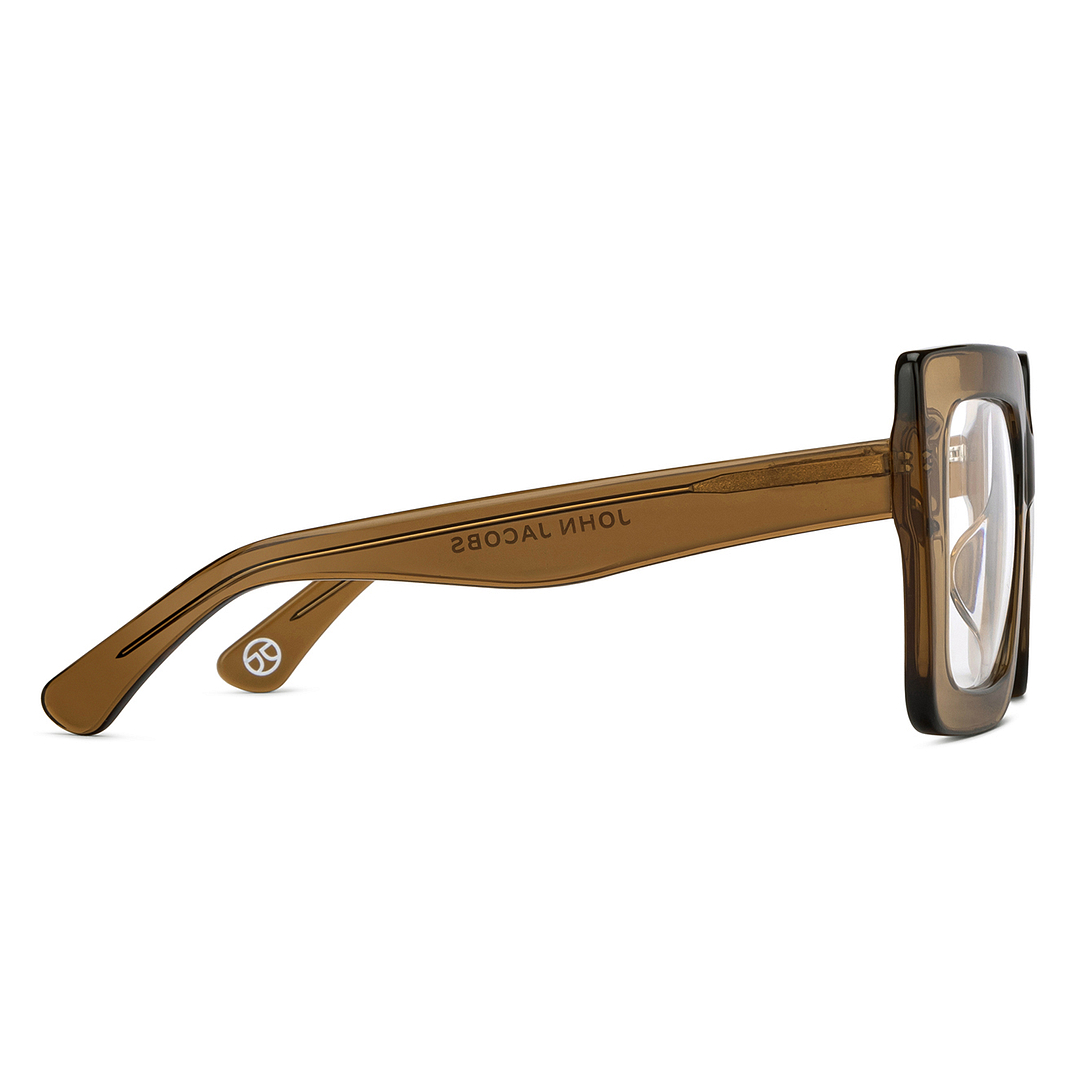 John Jacobs Online Brown Transparent Full Rim Square right side