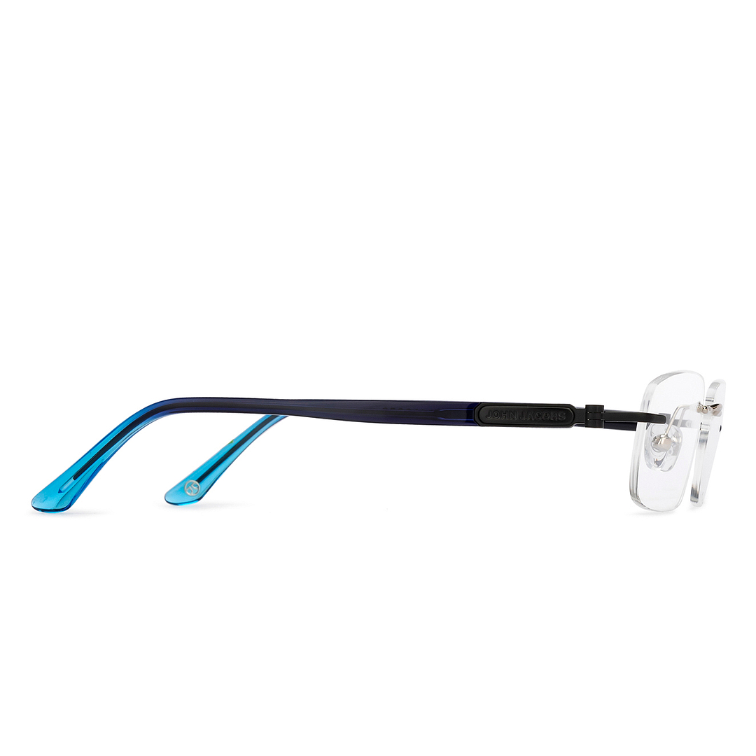 John Jacobs Online Silver Rimless Rectangle left side