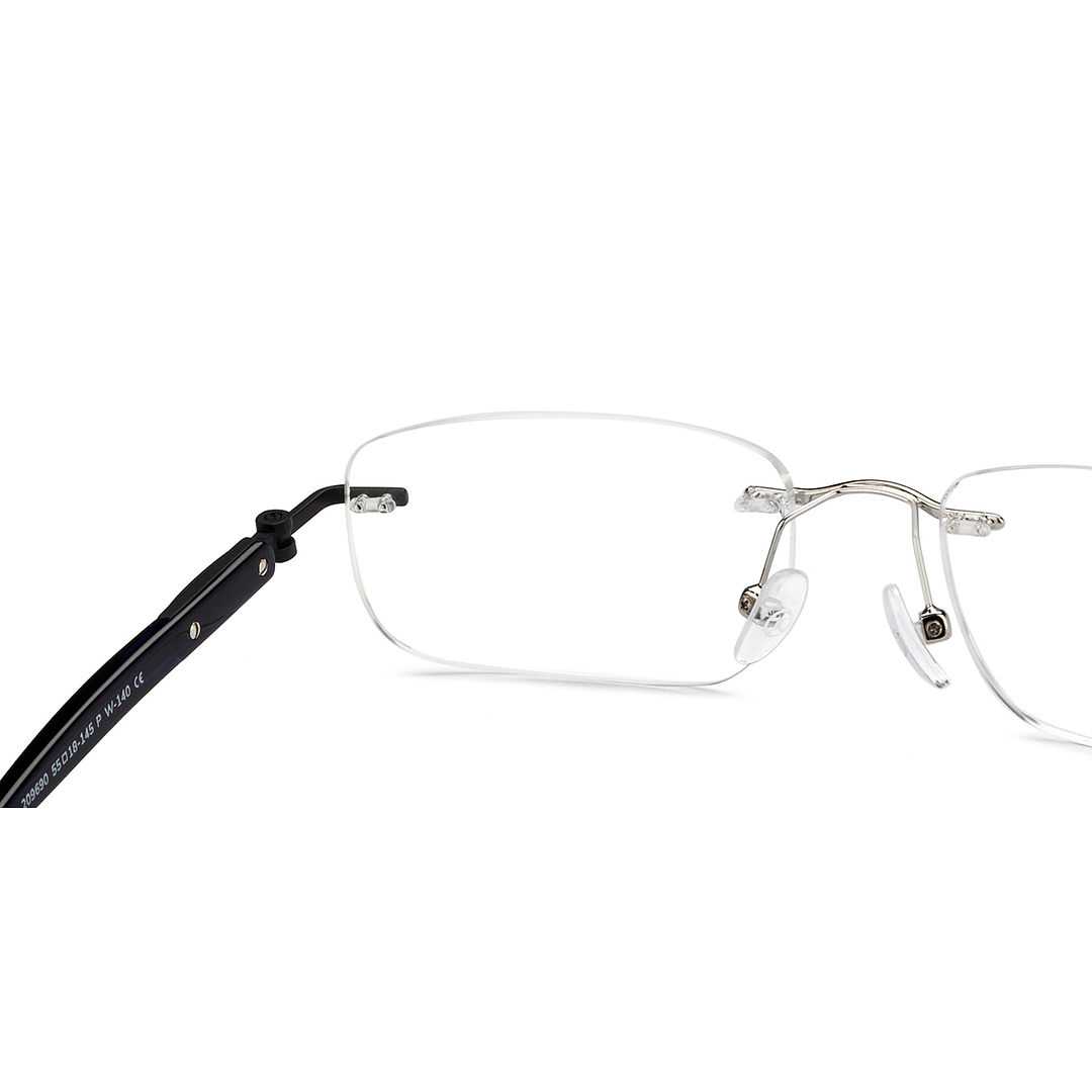 John Jacobs Online Silver Rimless Rectangle right side