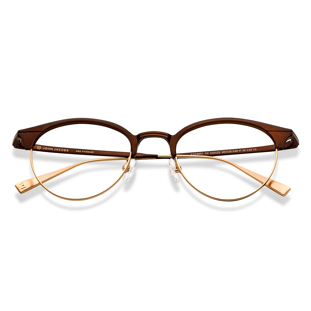 John Jacobs Light Brown Full Rim Round left side
