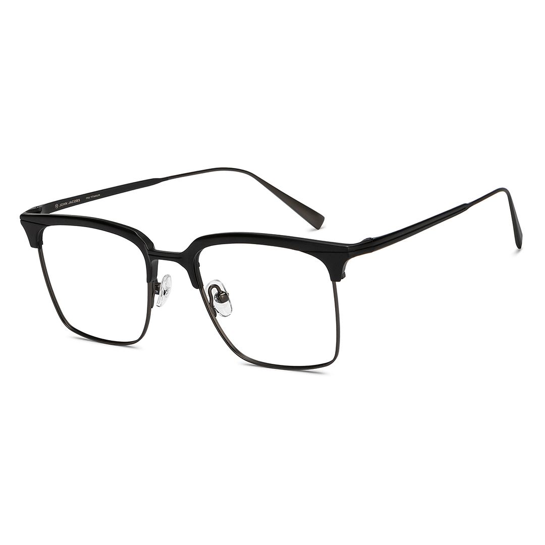 Black Full Rim Square John Jacobs Pro Titanium JJ E15892-C2 Eyeglasses