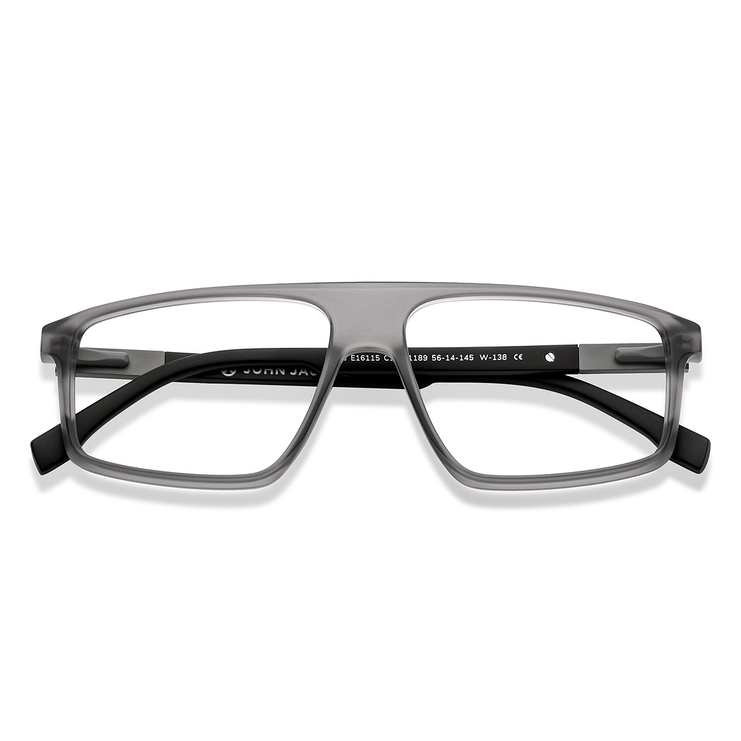 Grey Transparent Black Full Rim Square John Jacobs JJ E16115-C1