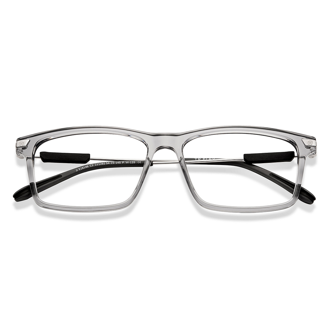 John Jacobs Gray Transparent Full Rim Rectangle left side