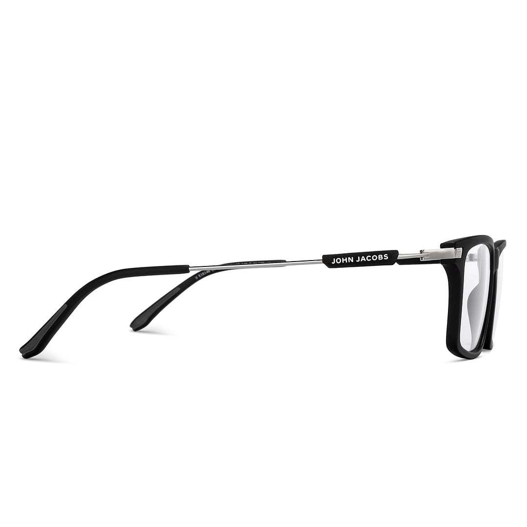 John Jacobs Black Full Rim Rectangle left side