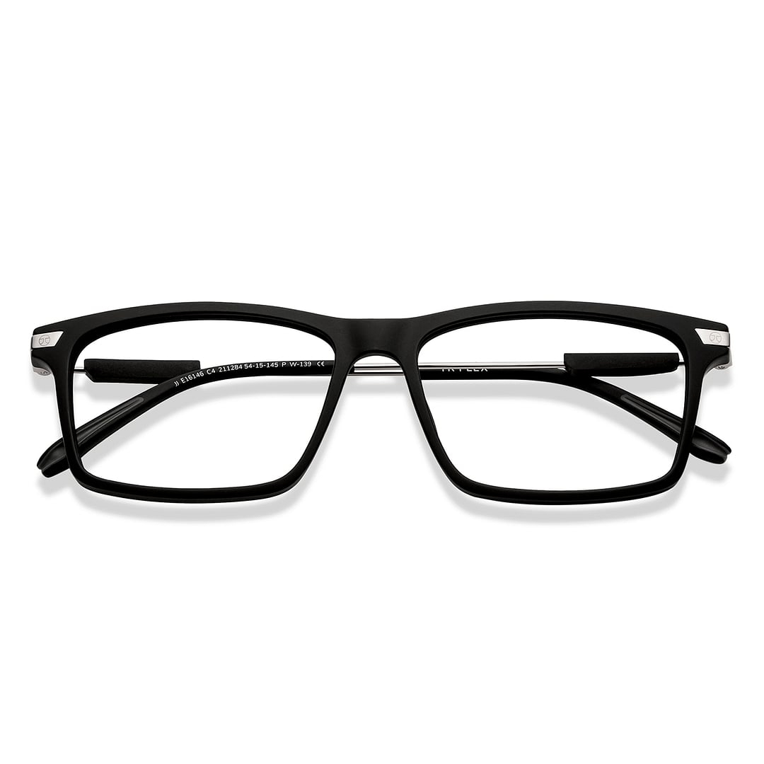 John Jacobs Black Full Rim Rectangle left side