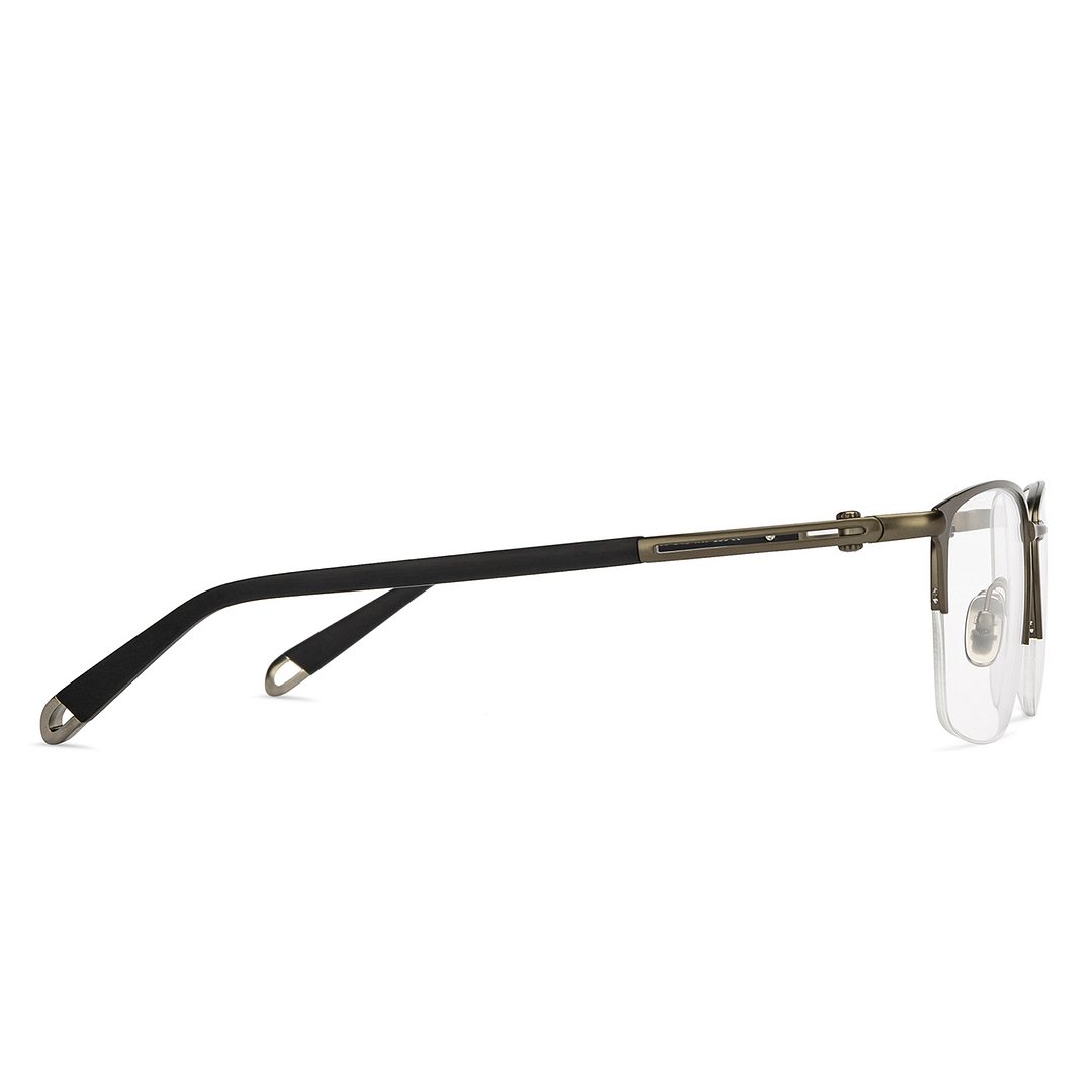 John Jacobs Online Gunmetal Half Rim Square left side