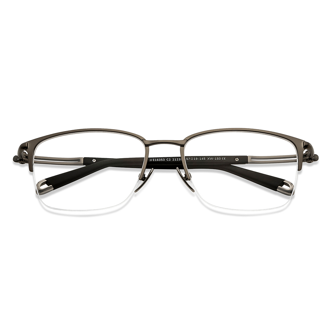 John Jacobs Online Gunmetal Half Rim Square left side