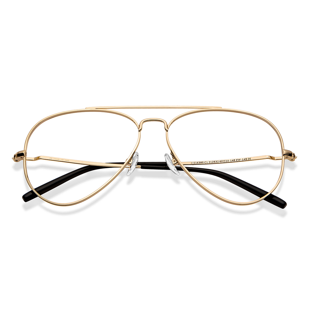 John Jacobs Gold Full Rim Aviator left side