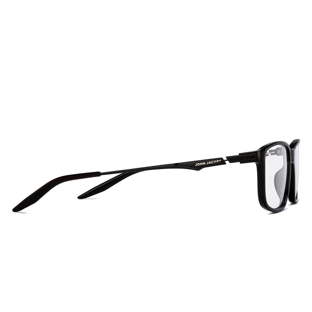 John Jacobs Black Full Rim Rectangle left side