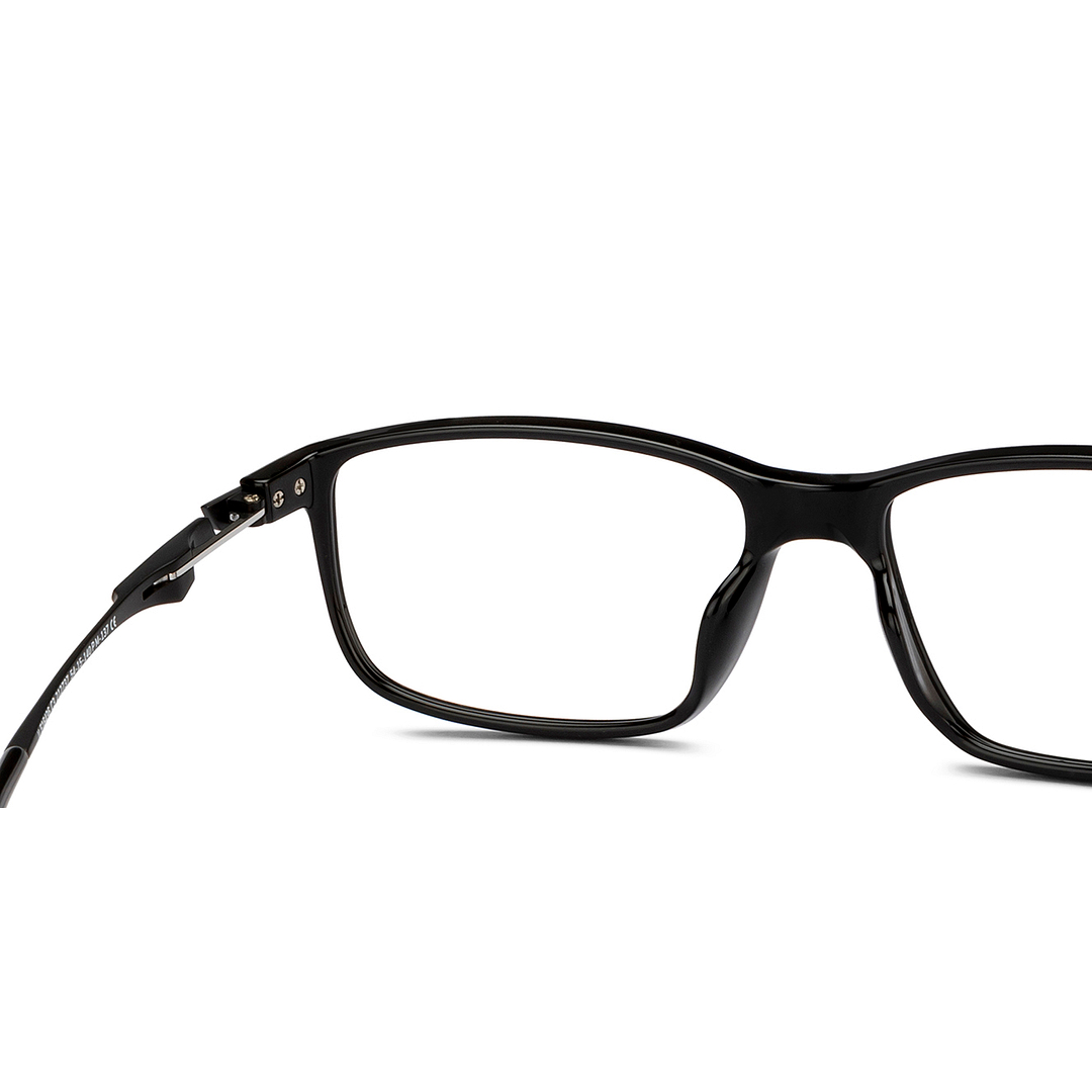 John Jacobs Black Full Rim Rectangle right side