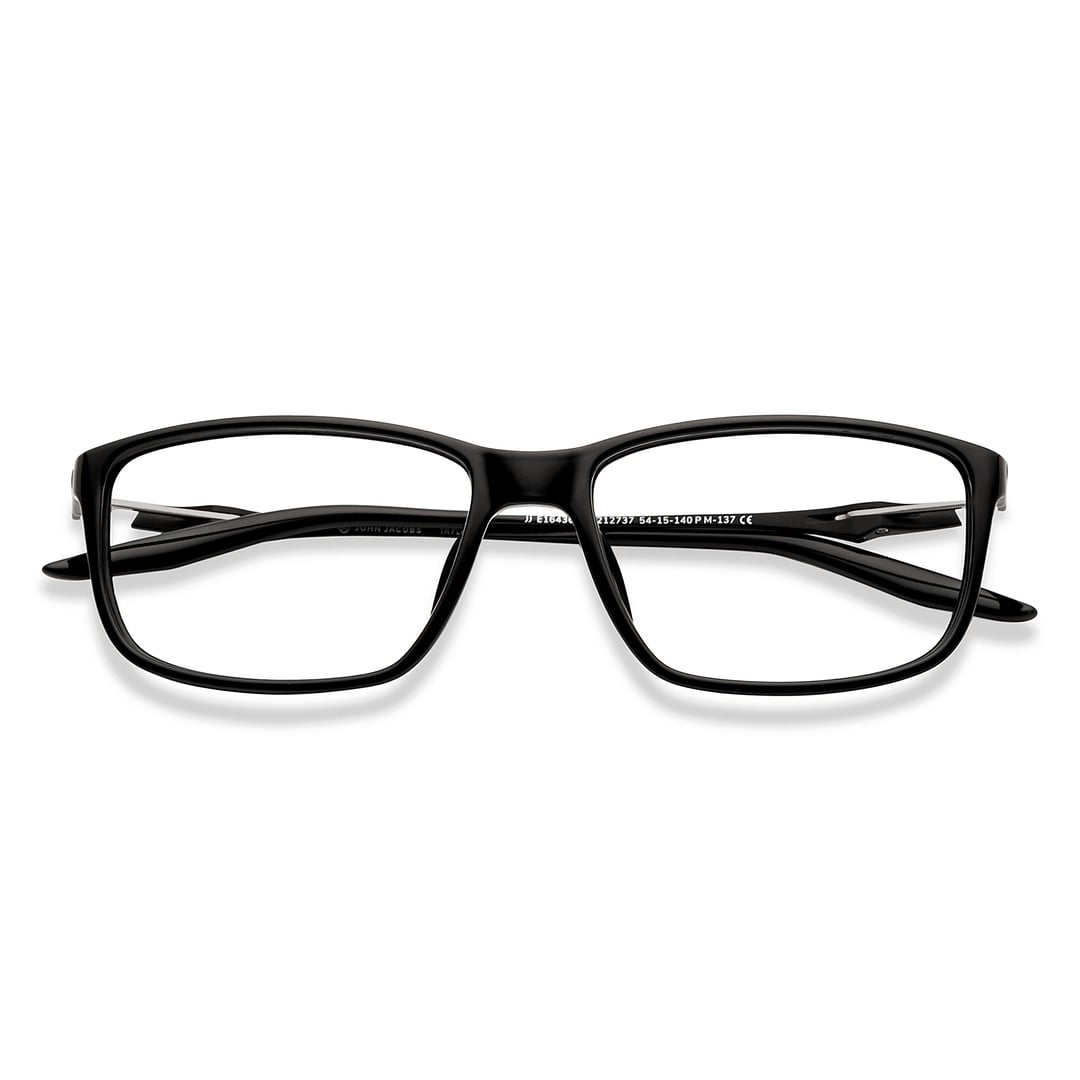 John Jacobs Black Full Rim Rectangle left side