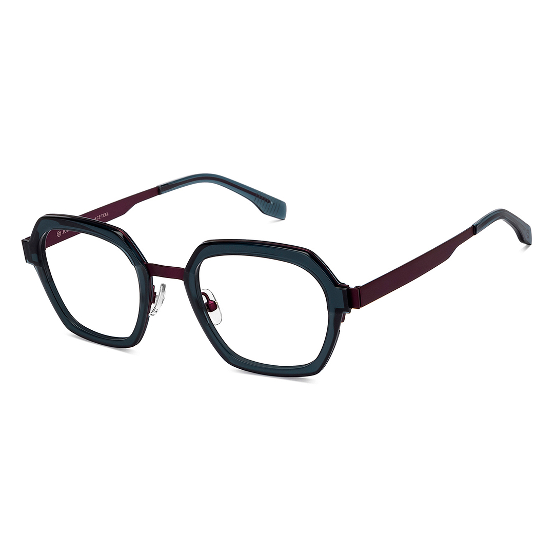 【極美品】⭐️SELECT EYE COMPANY⭐️ブルゾンカーデ Blue Purple Full Rim Square John Jacobs Rich Acetate JJ E16580-C1