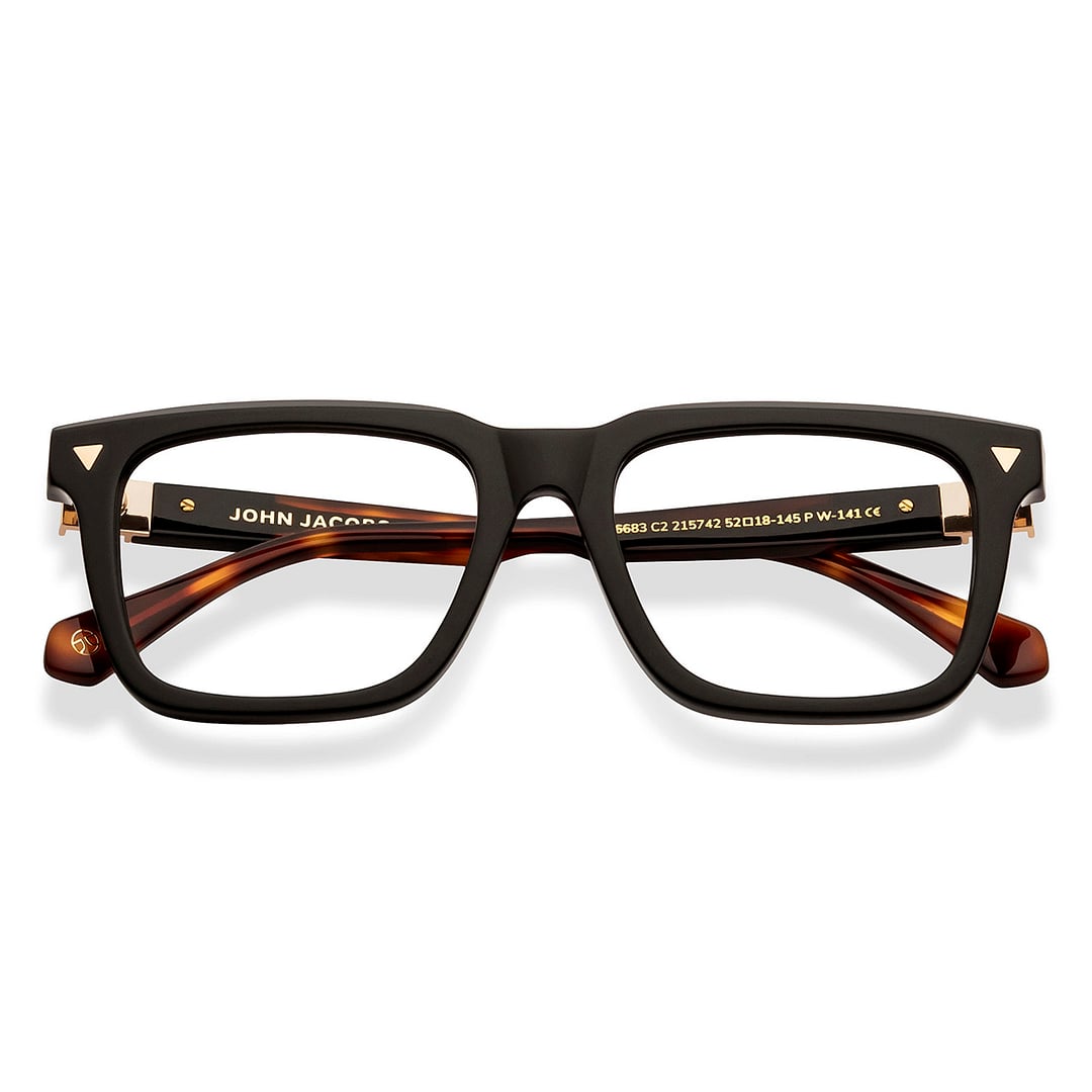 John Jacobs Black Full Rim Square left side