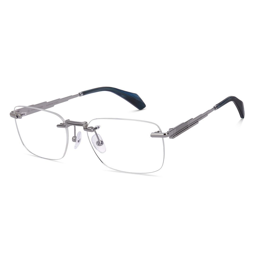 YA−MAN EP-17SB Buy Silver Green Tortoise Rimless Rectangle John Jacobs Supreme