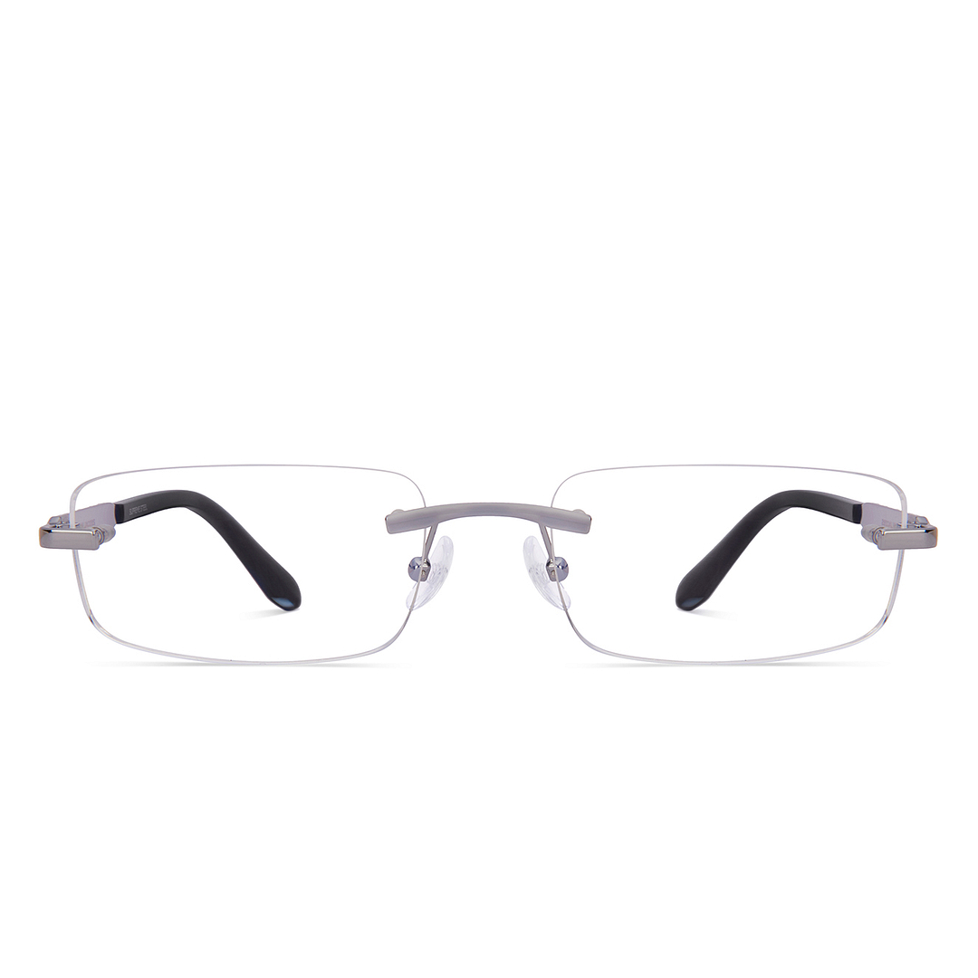 John Jacobs Silver Rimless Rectangle right side